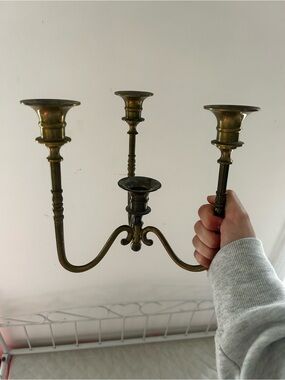 100% Brass Candelabra Candle Stick Holder Vintage Made in India